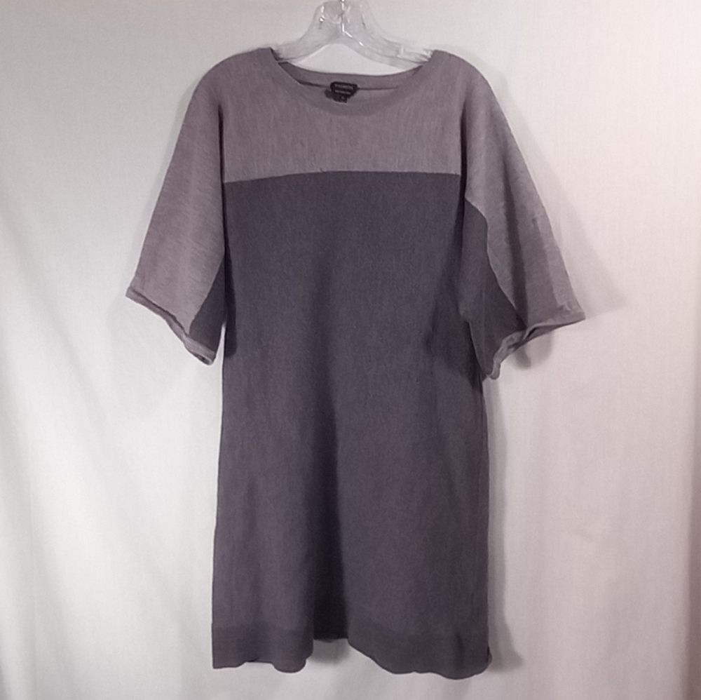 Talbots Gray Colorblock Wool Blend Elbow Sleeve Sweater Dress Size XL
